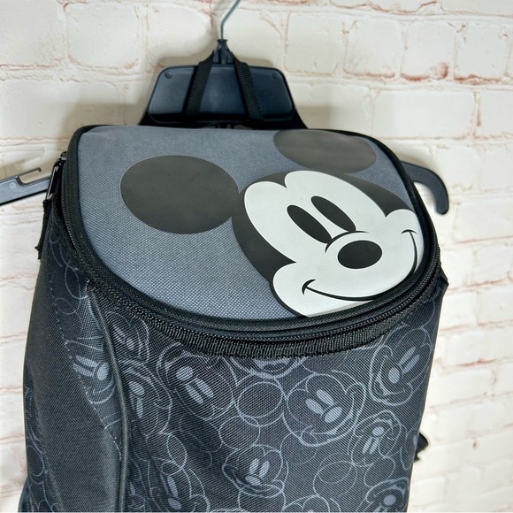 Disney Mickey Mouse Black Printed Lunch Backpack Bag EUC 13x10 - Picture 2 of 6